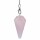 Pendel Rosenquarz mit Chakrakette -- 16 g; 3-4 cm