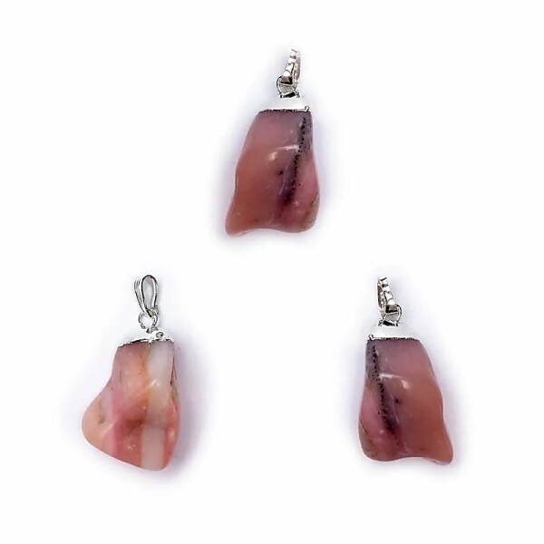 Pink Opal Edelstein Anhänger Öse galvanisiert --±2.5-4cm