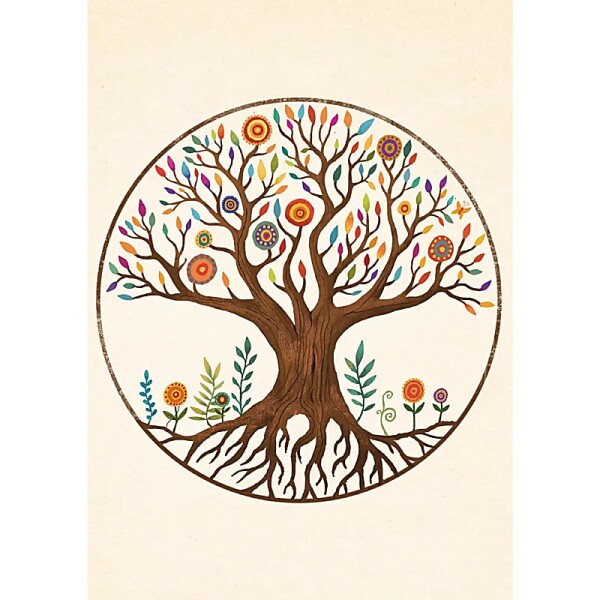 Postkarten Baum des Lebens Mandala -- 15x10,5 cm