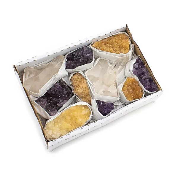 Power Box 17 Amethyst, Citrin, Bergkristall -- ±700-900g