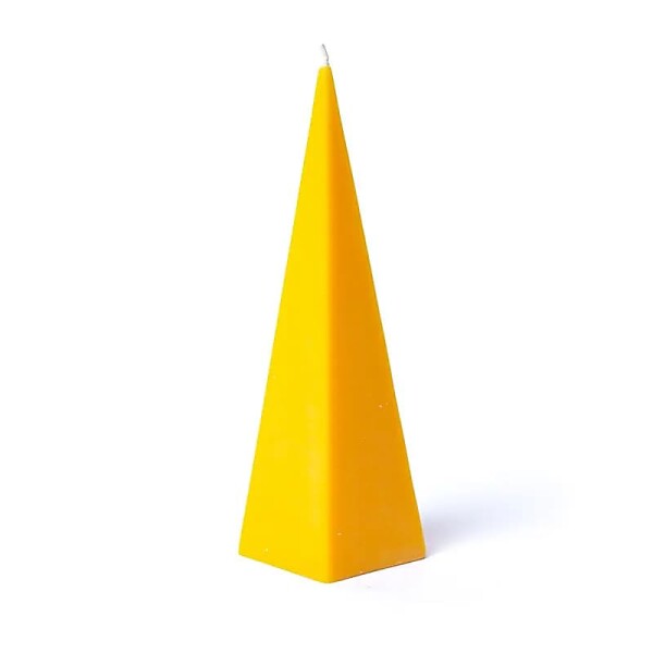 Pyramidenkerze gelb unparfümiert -- 21x6cm
