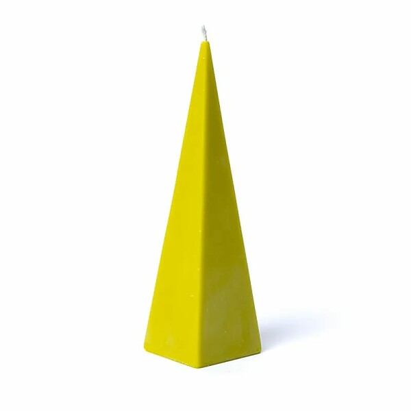 Pyramidenkerze grün unparfümiert -- 21x6cm