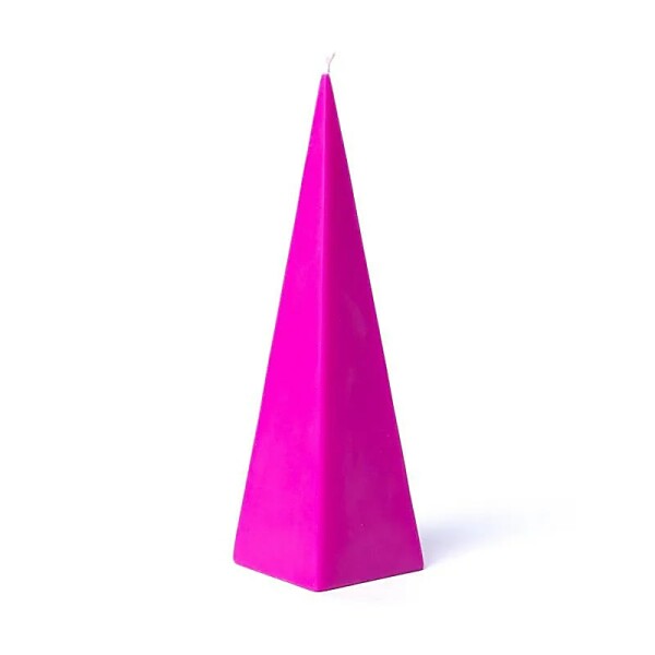 Pyramidenkerze magenta unparfümiert -- 21x6cm