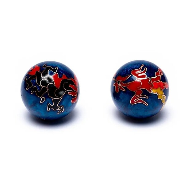 Qi Gong Kugeln Drache & Phönix dunkelblau -- 3.5 cm