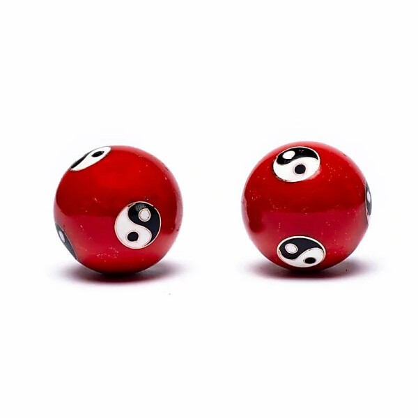 Qi Gong Kugeln Yin Yang rot -- 4 cm