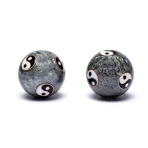 Qi Gong Kugeln Yin Yang Tai Chi grau -- 3.5 cm