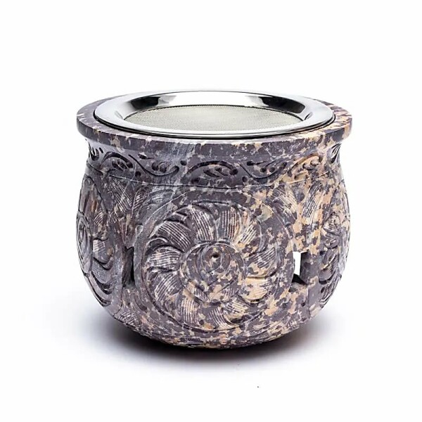 Rauchergefäß & Duftlampe Speckstein -- 1500 g; 14 cm