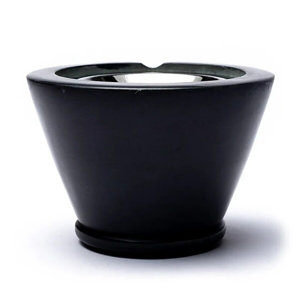 Räuchergefäß Maroque Speckstein schwarz + Sieb -- 7x13 cm