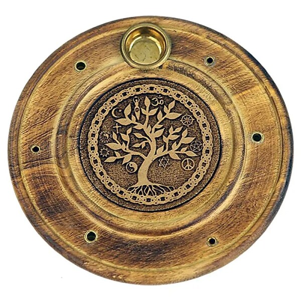 Räucherstab- Weihrauchkegelhalter Baum des Lebens -- 10 cm