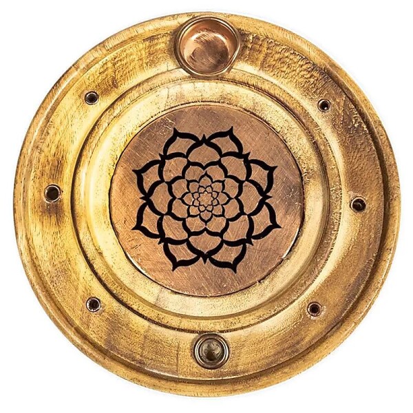 Räucherstäbchen- & -kegelhalter Lotus Mandala -- 10 cm