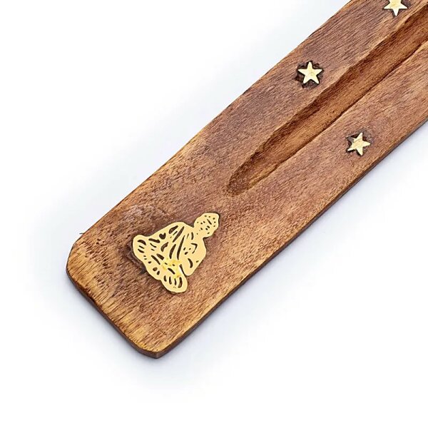 Räucherstäbchenhalter Holz Buddha -- 25 cm