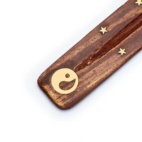 Räucherstäbchenhalter Holz Yin Yang -- 25 cm