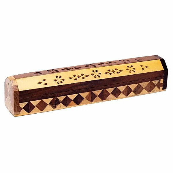 Räucherstäbchenhalter/Dose aus Holz 2 Farben -- 30 cm