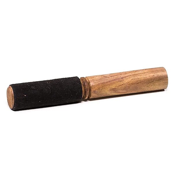 Reibeklöppel mit Leder schwarz -- 90 g; 19 cm