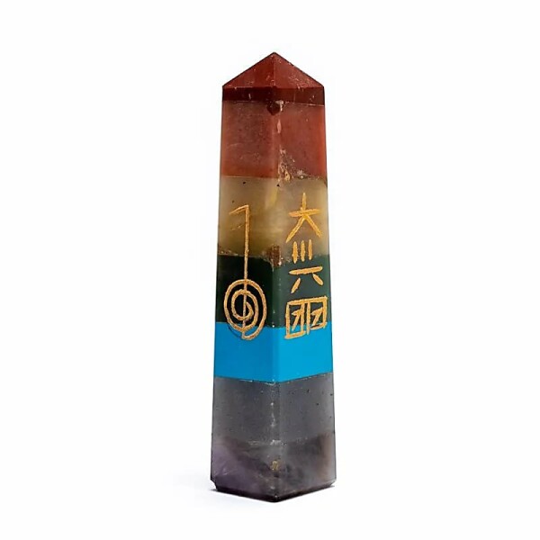 Reiki Obelisk Chakras -- 7.5x10cm