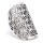 Ring Blume des Lebens Messing silberfarbig -- 3x2 cm