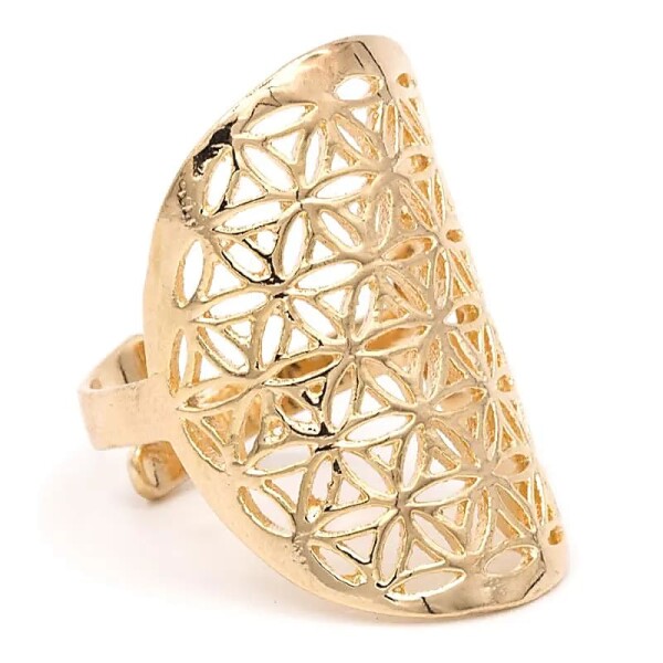 Ring Blume des Levens - Messing - goldfarbig -- 3x2 cm
