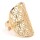 Ring Blume des Levens - Messing - goldfarbig -- 3x2 cm