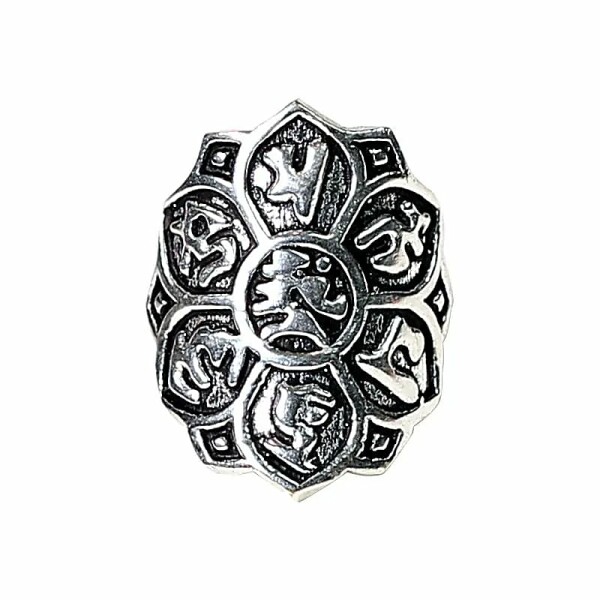 Ring Lotus- Messing - silberfarbig -- 2.5cm