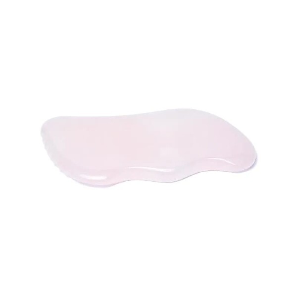 Rosenquarz Gua Sha Massage Stein Welle -- 84g; 9cm
