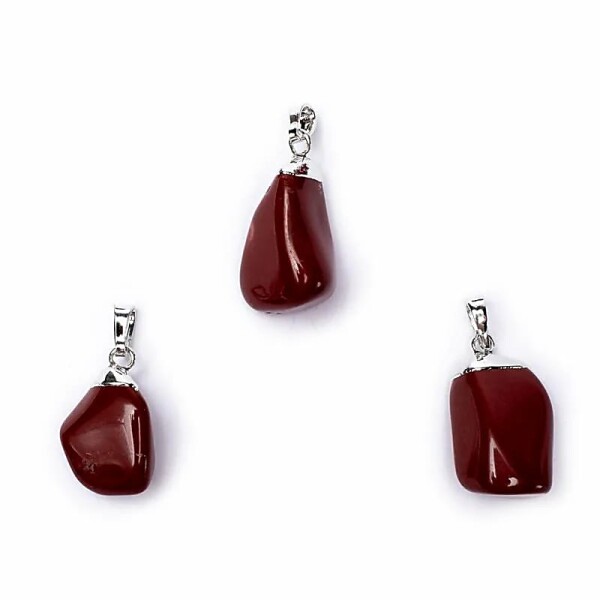 Roter Jaspis Edelsteinanhänger mit gebohrtem Stift --±2-3 cm