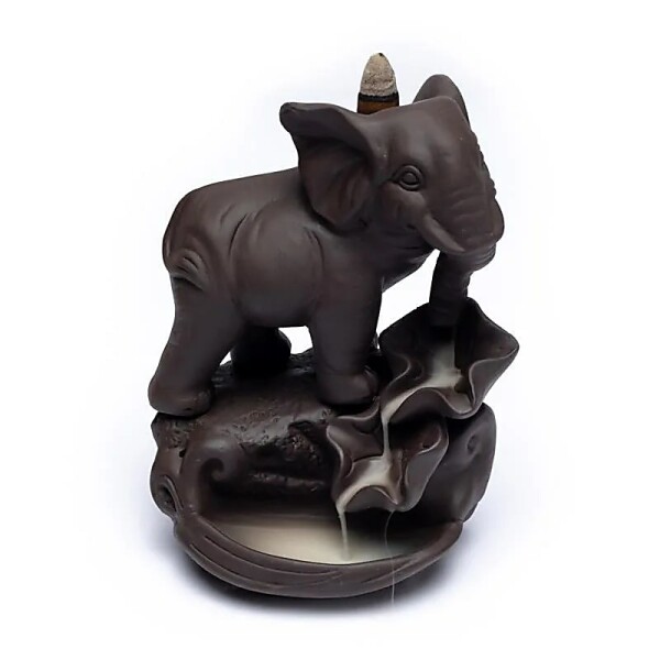 Rückfluss Weihrauchbrenner Elefant -- 12x9x17 cm
