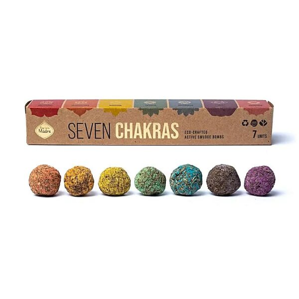 Sagrada Madre Premium 7 Chakra Smudge Bombs -- ±58g