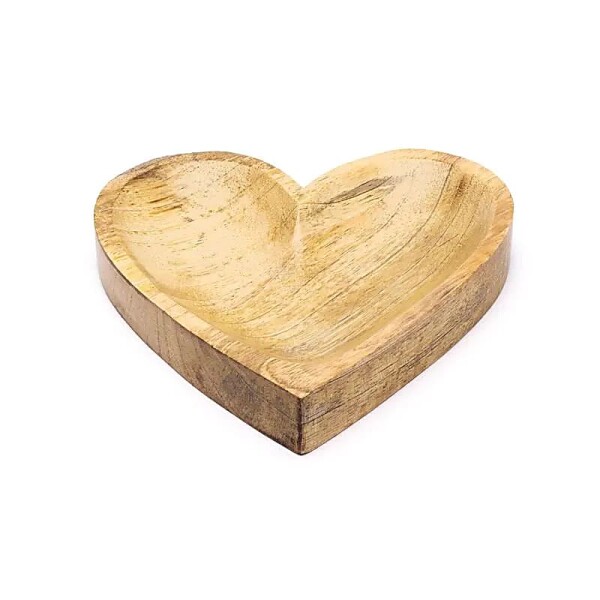 Schälchen Herzform Mangoholz -- 15x15x2,5cm
