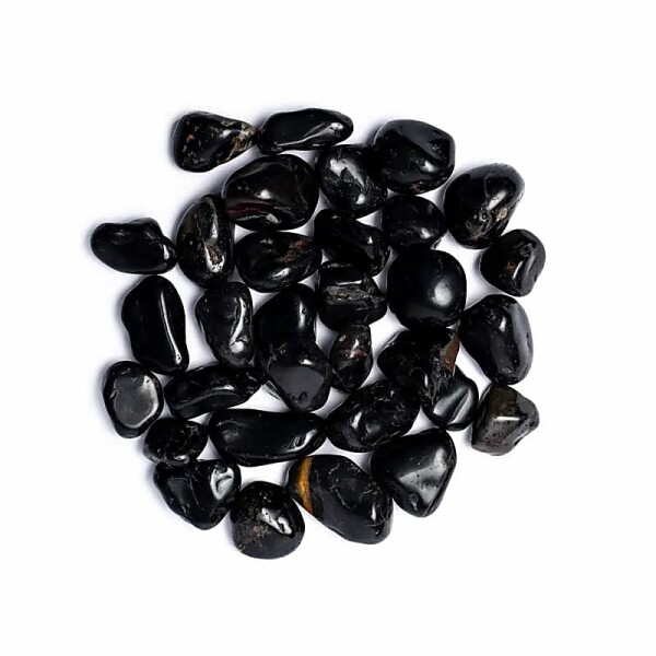Schwarzer Onyx Trommelsteine A Qualität -- ±1000g; ±3-4cm