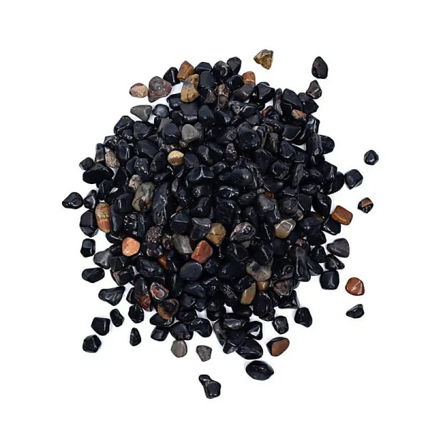 Schwarzer Onyx Trommelsteine A/B-Qualität -- ±800 g; ±0,5-2,5 cm