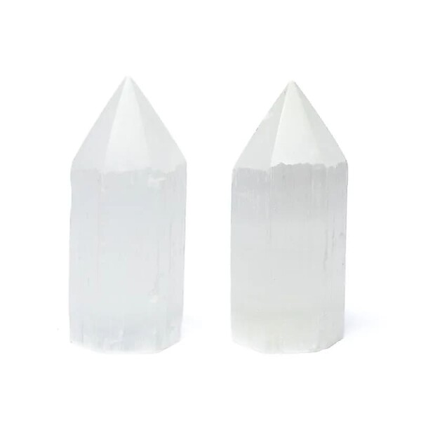 Selenit Obelisk -- ±10x4,5cm