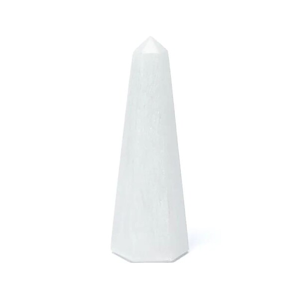 Selenit Obelisk -- ±15x5cm