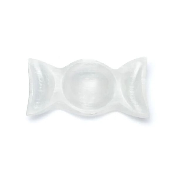 Selenit Platte mit Mondphasen -- ±15x8x3cm