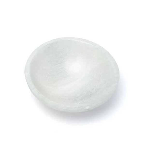 Selenit runde Schale -- ±12x3,5cm