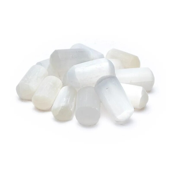 Selenit Trommelsteine -- 400 g; ±3-4cm