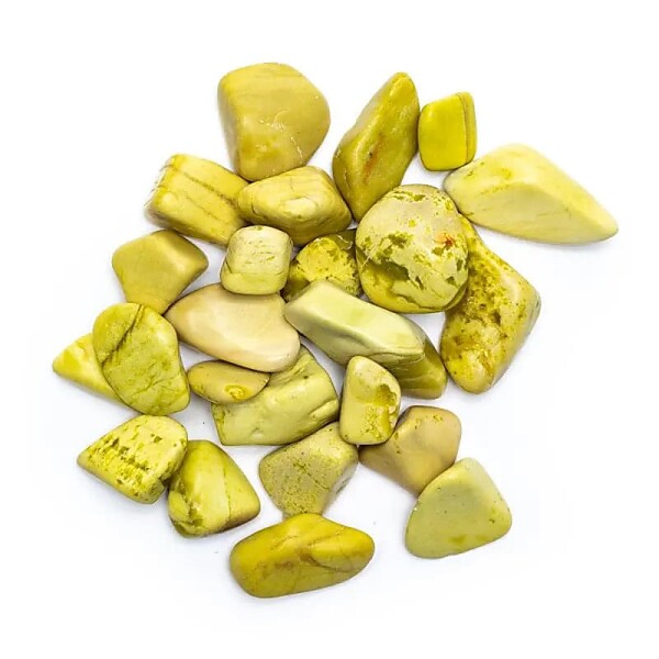 Serpentin Trommelsteine B-Qualität -- ±250 g; ±3-4 cm