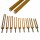 Set von 9 Stimmgabeln Sacred Solfeggio goldfarbig -- 17 cm