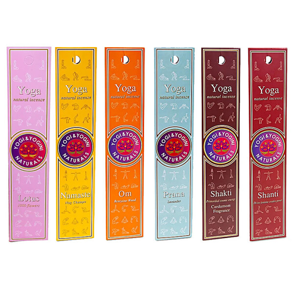 Set Yoga-Räucherstäbchen 6 x 3 Schachteln -- 20 g