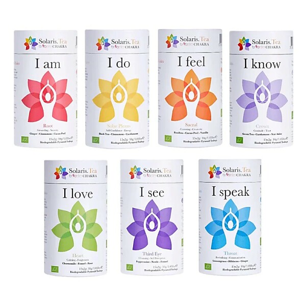 SET: 7 biologische Chakra Tees von Solaris -- 15x2 g