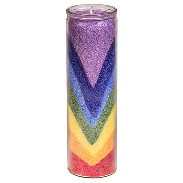 Stearinduftkerze Regenbogental -- 21x6.5 cm