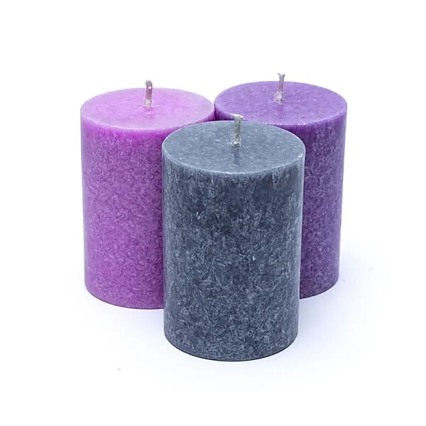 Stearinkerzen 3 x MINDFULNESS -- 8x5.5 cm