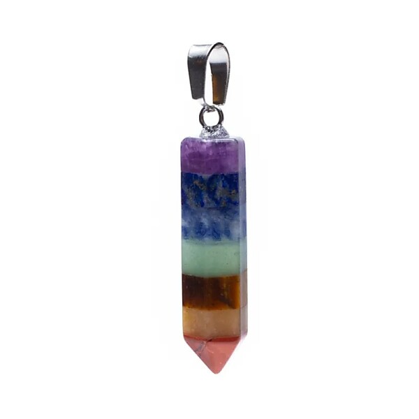 Stein-Anhänger 7 Chakras -- 3.5cm