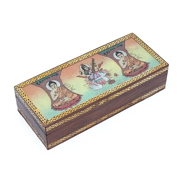 Tarot oder Schmuckkistchen Saraswati und Buddha -- 26x11cm