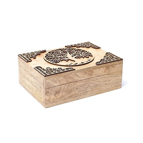 Tarot-Box Lebensbaum Mangoholz -- 18x12cm