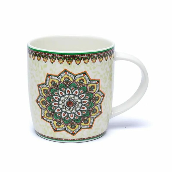 Teetasse mit Sieb Mandala Grün -- ±400 ml