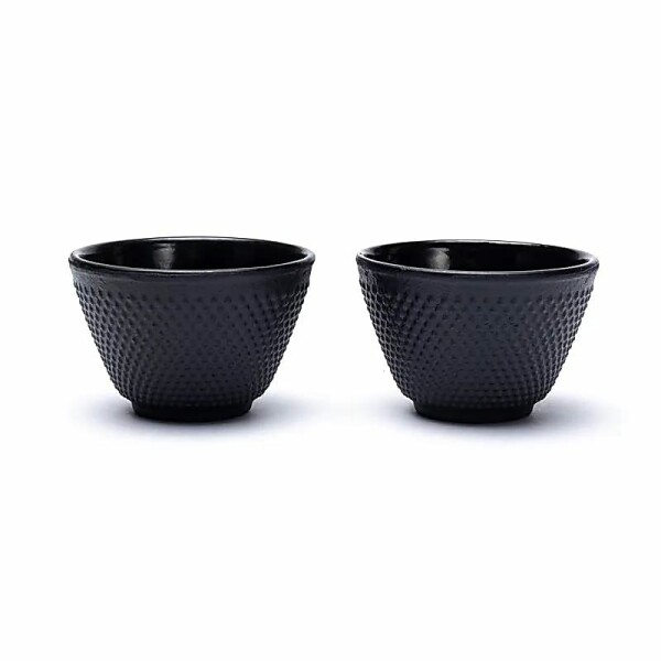 Teetassenset mit 2 Tassen emailliert japanischer Stil -- 120ml; 5.5x8cm
