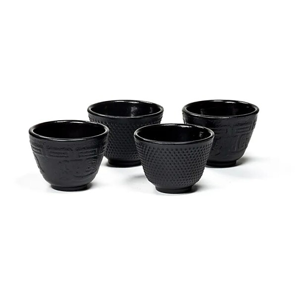 Teetassenset mit 4 Tassen emailliert japanischer Stil -- 65ml; 5x6.5cm