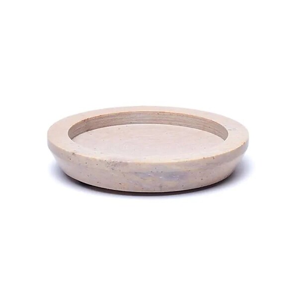 Untersetzer / Kerzenständer rund beige Speckstein -- 9.5cm