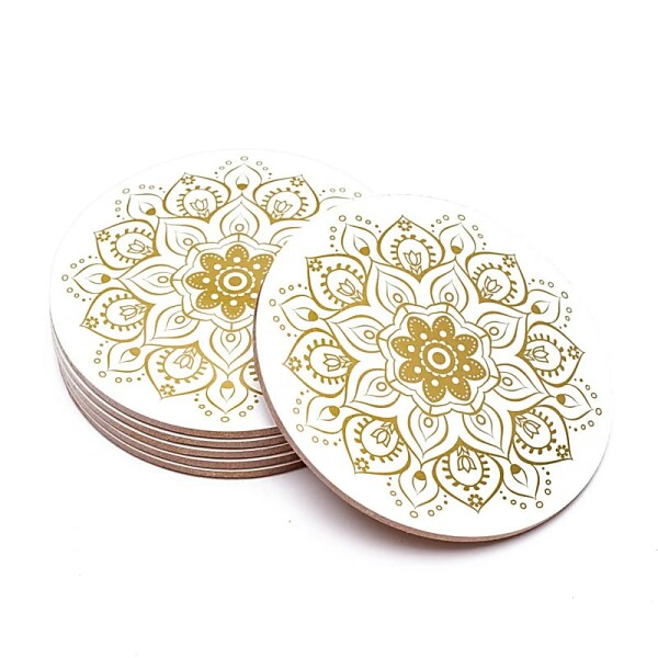 Untersetzer Mandala weiß Set 6 Stück --152g