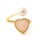 Verstellbarer Ring mit Perle und Rosenquarz-Herz -- &plusmn;2 cm